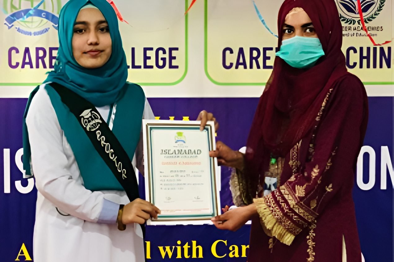 ICC students receiving certificates at a ceremony